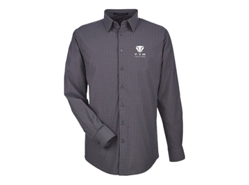 Gray Men's Button Down Shirt with white TYM logo