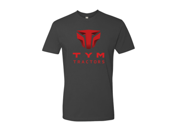 TYM Men's Charcoal Tee with Red TYM Logo