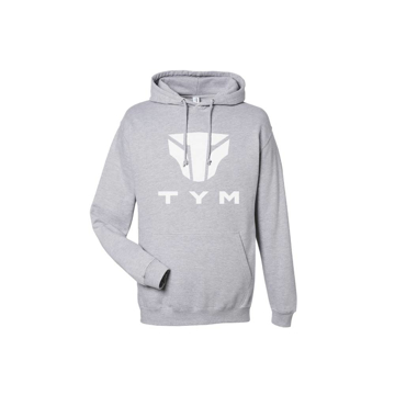 Grey Hoodie with white TYM hoodie