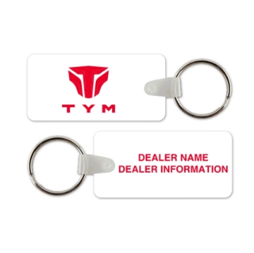 White custom key tag