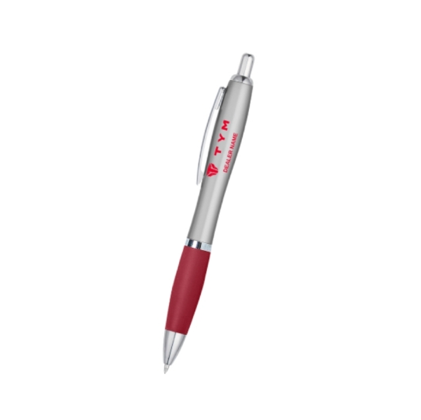 Red/silver ballpoint pen