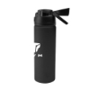 Side of Black TYM Pop Sip 32oz stainless steel bottle with bold TYM logo