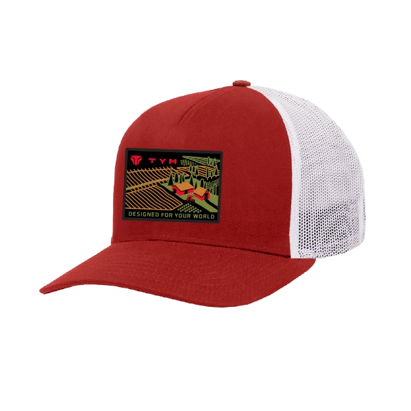 TYM Landscape Hat with adjustable white mesh snapback closure